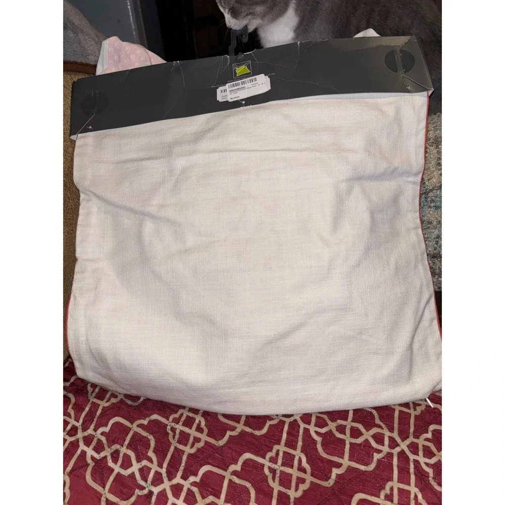 Threshold Monogram Pillow Cover Letter K Coral White 18x18 Square NEW